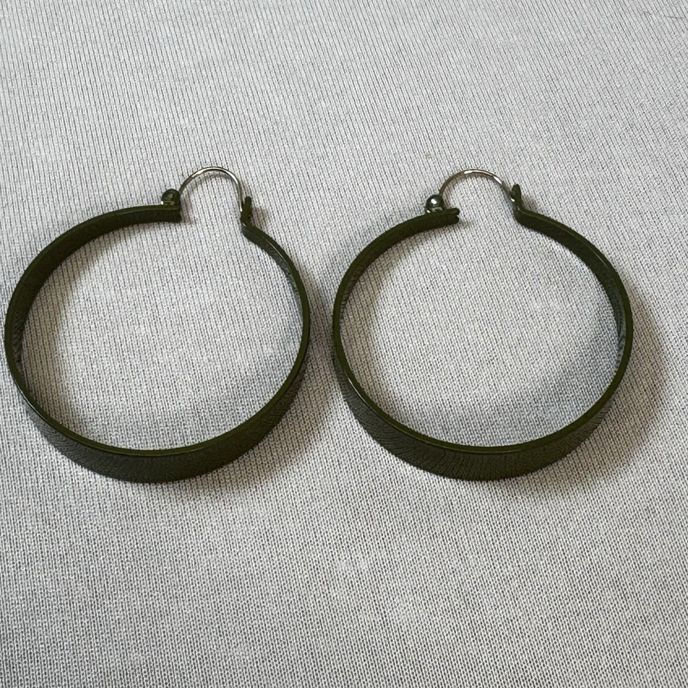 Olive Green‎ Hoop Earrings